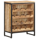 Wine Cabinet 62x33x78.5 cm Rough Mango Wood - Low Angle