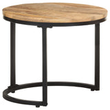 Side Tables 3 pcs Rough Mango Wood - Top-Down View