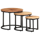Side Tables 3 pcs Solid Acacia Wood - Extra Image