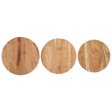 Side Tables 3 pcs Solid Acacia Wood - 45-Degree Angle