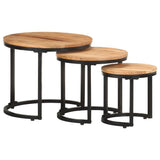Side Tables 3 pcs Solid Acacia Wood - Extra Image