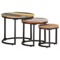 Side Tables 3 pcs Solid Reclaimed Wood