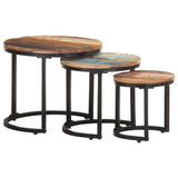 Side Tables 3 pcs Solid Reclaimed Wood - Extra Image