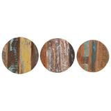 Side Tables 3 pcs Solid Reclaimed Wood - 45-Degree Angle