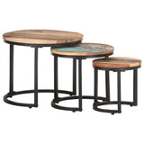 Side Tables 3 pcs Solid Reclaimed Wood - Extra Image