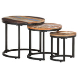 Side Tables 3 pcs Solid Reclaimed Wood - Extra Image