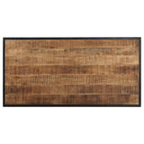 Dining Table 120 cm Rough Mango Wood - Top-Down View