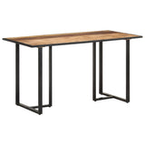 Dining Table 140 cm Rough Mango Wood - Low Angle