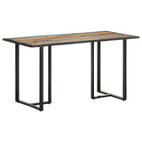 Dining Table 140 cm Solid Reclaimed Wood - Close-Up Angle