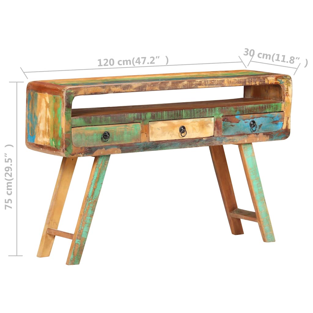 Sideboard 120x30x75 cm Solid Reclaimed Wood