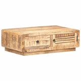 Coffee Table 90x60x29 cm Rough Mango Wood - Low Angle