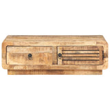 Coffee Table 90x60x29 cm Rough Mango Wood - Side View