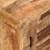 TV Cabinet 120x30x40 cm Rough Mango Wood - 45-Degree Angle