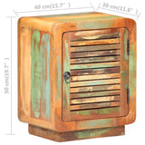 Bedside Cabinet 40x30x50 cm Solid Reclaimed Wood - Rear View