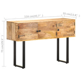 Sideboard 116x35x75 cm Solid Mango Wood - Close-Up Angle
