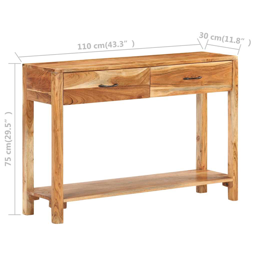 Sideboard 110x30x75 cm Solid Acacia Wood
