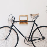 Wall Mounted Bicycle Rack 35x25x25 cm Solid Rough Mango Wood - Close-Up Angle