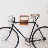 Wall Mounted Bicycle Rack 35x25x25 cm Solid Acacia Wood - Close-Up Angle