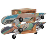 Wall Mounted Skateboard Holder 25x20x30 cm Solid Reclaimed Wood - Close-Up Angle