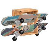 Wall Mounted Skateboard Holder 25x20x30 cm Solid Acacia Wood - Close-Up Angle