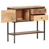 Sideboard 85x30x80 cm Rough Mango Wood - Front View