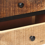 Sideboard 85x30x80 cm Rough Mango Wood - Close-Up Angle