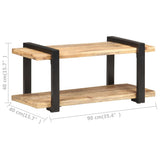 TV Cabinet 90x40x40 cm Rough Mango Wood - Close-Up Angle