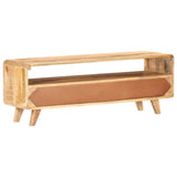 TV Cabinet 117x30x41 cm Solid Rough Mango Wood - Top-Down View