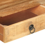 TV Cabinet 117x30x41 cm Solid Rough Mango Wood - 45-Degree Angle