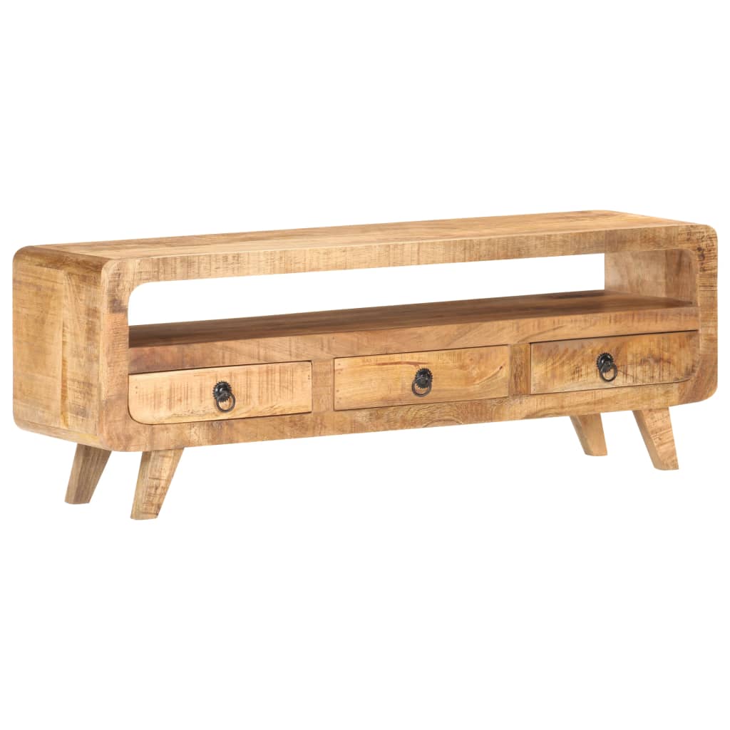TV Cabinet 117x30x41 cm Solid Rough Mango Wood