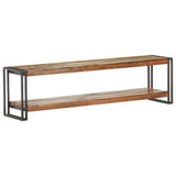 TV Cabinet 150x30x40 cm Solid Reclaimed Wood - Rear View