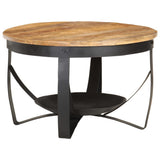 Coffee Table ?8x43 cm Rough Mango Wood - Close-Up Angle
