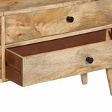 TV Cabinet 140x30x50 cm Solid Mango Wood - Rear View