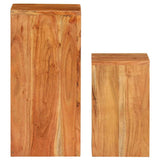 Plant Stands 2 pcs Solid Acacia Wood - Top-Down View