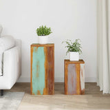 Plant Stands 2 pcs Solid Reclaimed Wood - Side View