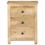 Bedside Cabinet 45x35x60 cm Solid Mango Wood - Front View