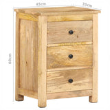 Bedside Cabinet 45x35x60 cm Solid Mango Wood - Extra Image