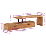 TV Stand (118-195)x30x40 cm Solid Acacia Wood - Close-Up Angle
