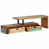 TV Stand (118-195)x30x40 cm Solid Reclaimed Wood - Side View