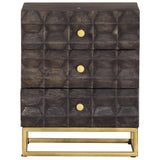 Bed Cabinet Black 40x30x50 cm Solid Mango Wood - Front View