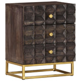 Bed Cabinet Black 40x30x50 cm Solid Mango Wood - Extra Image