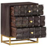 Bed Cabinet Black 40x30x50 cm Solid Mango Wood - Top-Down View