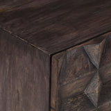 Bed Cabinet Black 40x30x50 cm Solid Mango Wood - Close-Up Angle