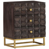 Bed Cabinet Black 40x30x50 cm Solid Mango Wood - Extra Image