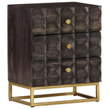 Bed Cabinet Black 40x30x50 cm Solid Mango Wood - Extra Image