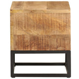 Side Table 30x30x33 cm Rough Mango Wood - Front View
