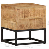 Side Table 30x30x33 cm Rough Mango Wood - 45-Degree Angle