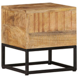 Side Table 30x30x33 cm Rough Mango Wood - Close-Up Angle