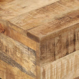 Coffee Table 68x68x41 cm Rough Mango Wood - Close-Up Angle