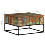 Coffee Table 68x68x41 cm Solid Reclaimed Wood - Top-Down View